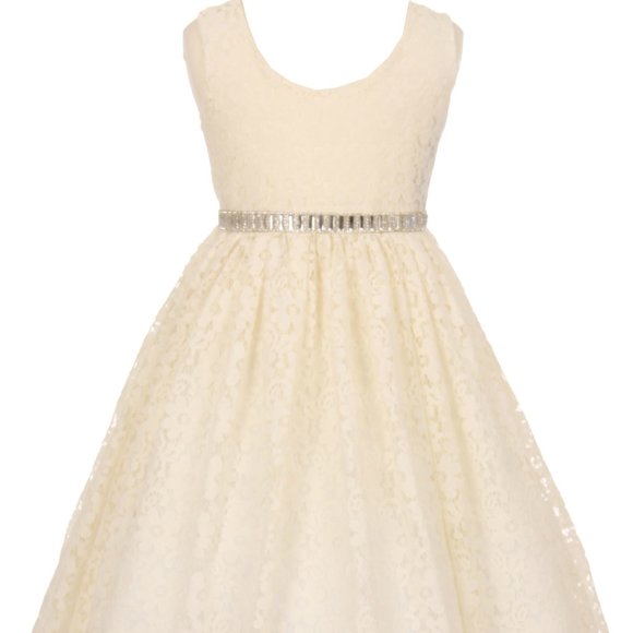 Flower Girl Dress Sale Little Girls Junior Girls Toddler Sleeveless Floral Lace - Picture 2 of 6